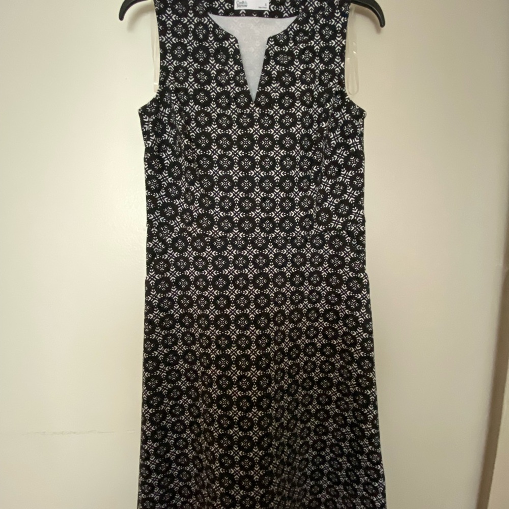 Croft & Barrow Womens Black and White Patterned Dress Size XS